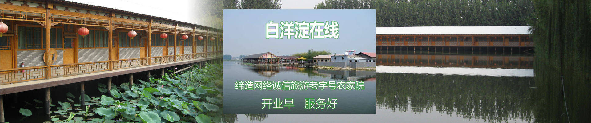 白洋淀农家院水上木屋全景一部分
