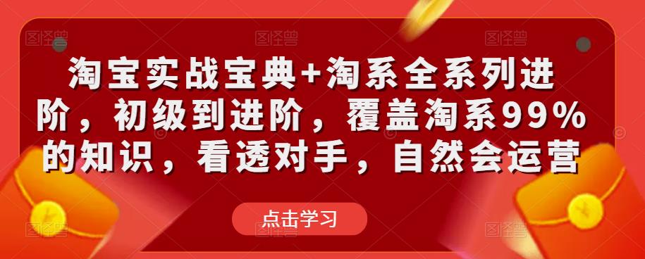 淘宝实战宝典+淘系全系列进阶，初级到进阶，覆盖淘系99%的知识，看透对手，自然会运营-轻松搞定副业 - 高效赚钱方法和建议