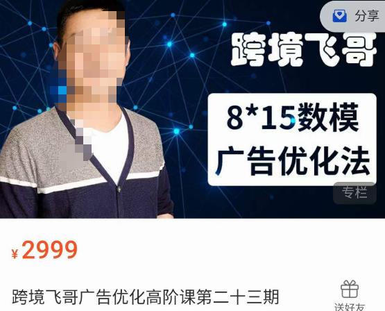 跨境飞哥·广告优化高阶课第二十三期，​8*15数模广告优化法，用数据驱动决策-轻松搞定副业 - 高效赚钱方法和建议