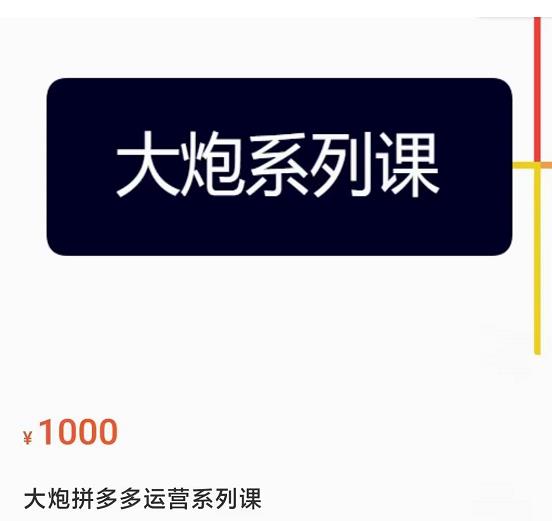 大炮拼多多运营系列课，各类​玩法合集，拼多多运营玩法实操-轻松搞定副业 - 高效赚钱方法和建议