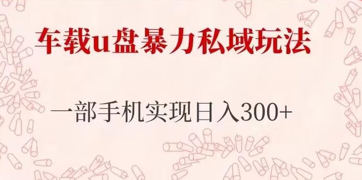 车载u盘暴力私域玩法，长期项目，仅需一部手机实现日入300+-轻松搞定副业 - 高效赚钱方法和建议