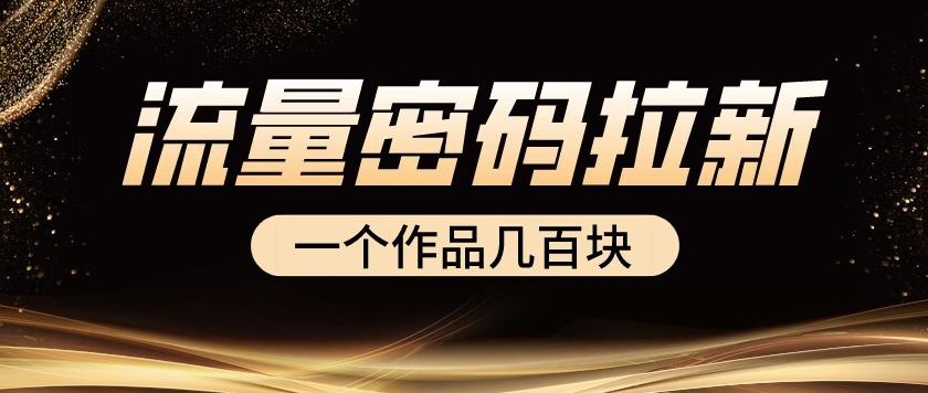 流量密码拉新项目， 一个作品几百块-轻松搞定副业 - 高效赚钱方法和建议