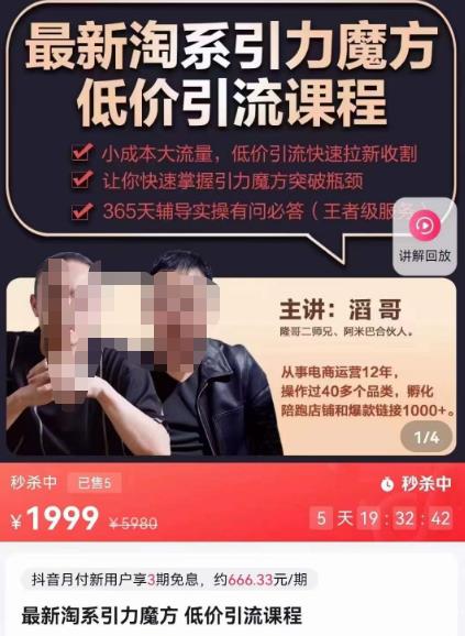 最新淘系引力魔方低价引流课程，小成本大流量，低价引流快速拉新收割-轻松搞定副业 - 高效赚钱方法和建议