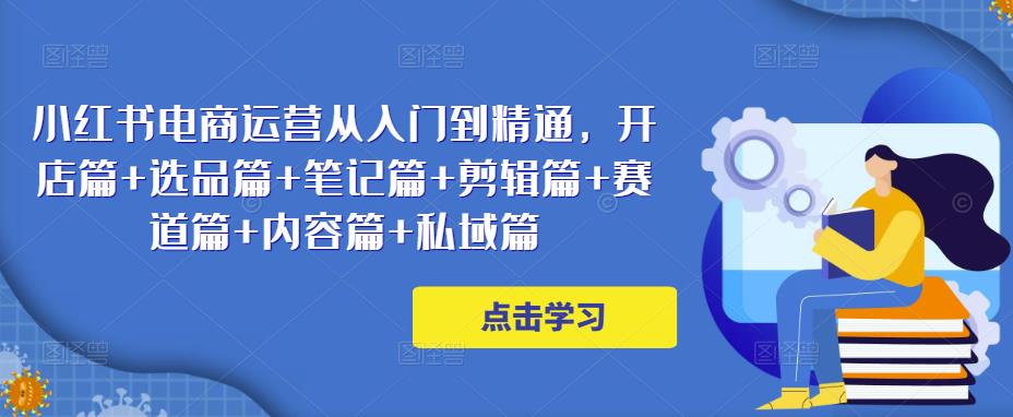 小红书电商运营从入门到精通，开店篇+选品篇+笔记篇+剪辑篇+赛道篇+内容篇+私域篇-轻松搞定副业 - 高效赚钱方法和建议