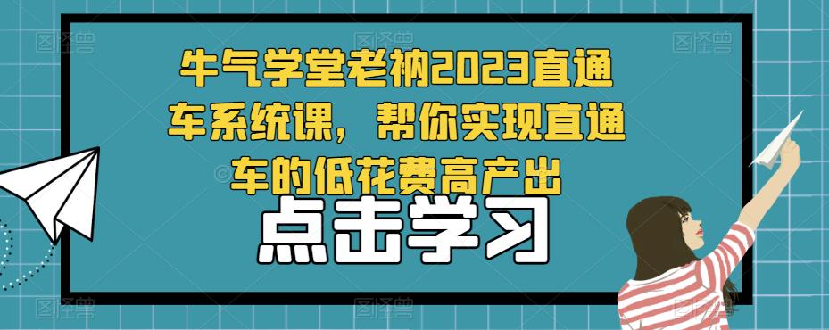 牛气学堂老衲2023直通车系统课，帮你实现直通车的低花费高产出-轻松搞定副业 - 高效赚钱方法和建议