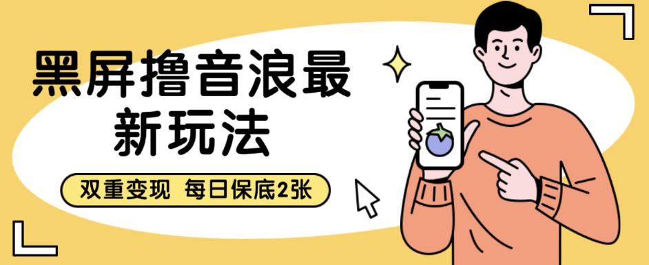 黑屏撸音浪最新玩法，双重变现，每日保底2张【揭秘】-轻松搞定副业 - 高效赚钱方法和建议
