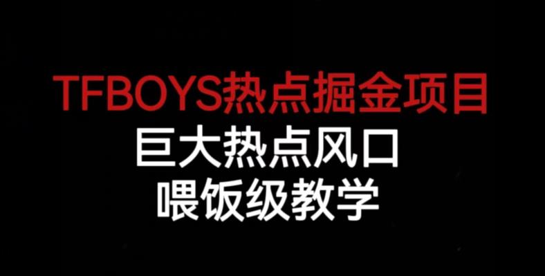 TFBOYS热点掘金项目，巨大热点风口，喂饭级教学-轻松搞定副业 - 高效赚钱方法和建议