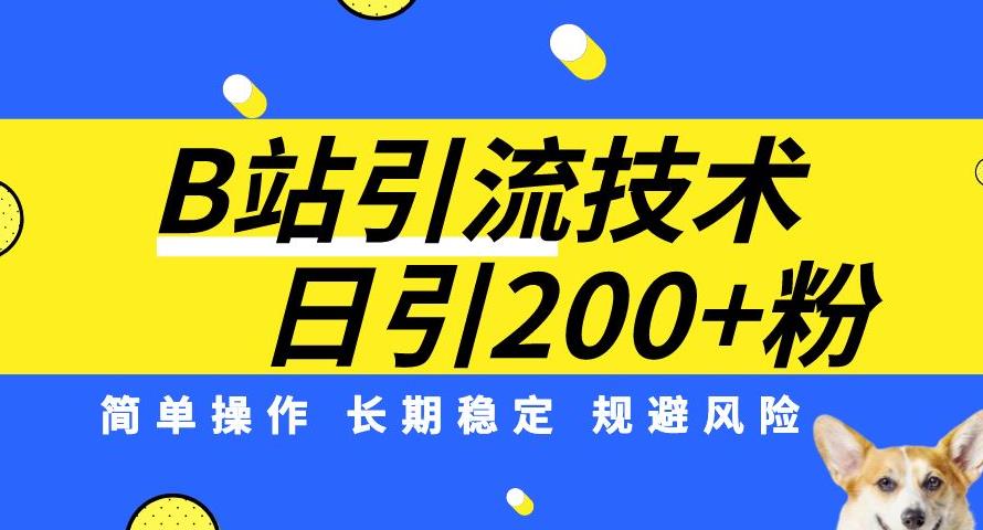 B站引流技术：每天引流200精准粉，简单操作，长期稳定，规避风险-轻松搞定副业 - 高效赚钱方法和建议