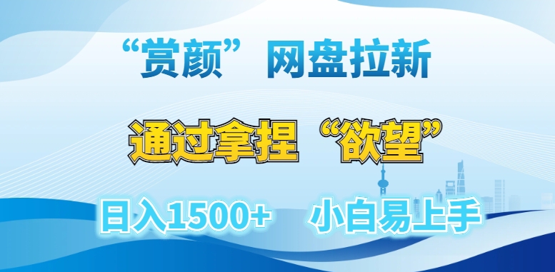“赏颜”网盘拉新赛道，通过拿捏“欲望”日入1500+，小白易上手【揭秘】-轻松搞定副业 - 高效赚钱方法和建议