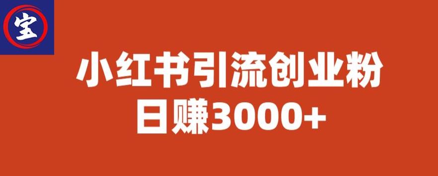 宝哥小红书引流创业粉，日赚3000+【揭秘】-轻松搞定副业 - 高效赚钱方法和建议