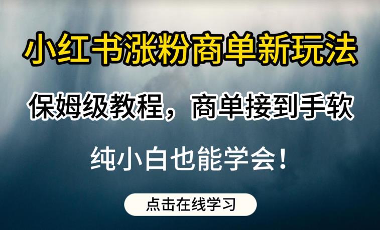 小红书涨粉商单新玩法，保姆级教程，商单接到手软，纯小白也能学会【揭秘】-轻松搞定副业 - 高效赚钱方法和建议