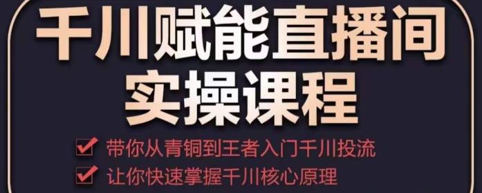 千川赋能直播间实操课程，带你从青铜到王者的入门千川投流，让你快速掌握千川核心原理-轻松搞定副业 - 高效赚钱方法和建议
