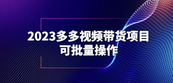 2023多多视频带货项目，可批量操作【保姆级教学】【揭秘】-轻松搞定副业 - 高效赚钱方法和建议