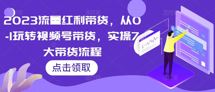 2023流量红利带货，从0-1玩转视频号带货，实操7大带货流程-轻松搞定副业 - 高效赚钱方法和建议