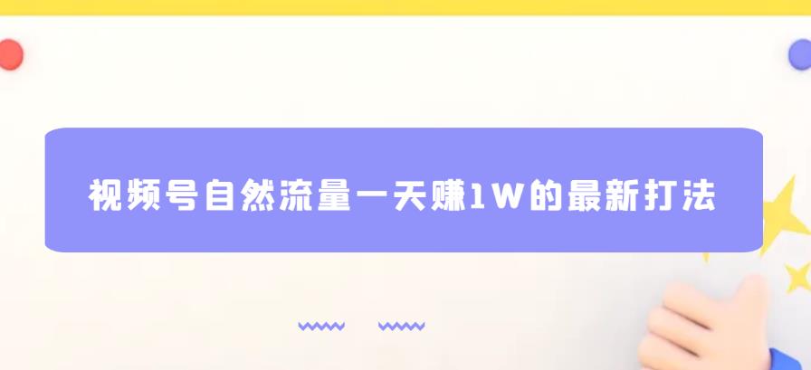 视频号自然流量一天赚1W的最新打法，基本0投资【揭秘】-轻松搞定副业 - 高效赚钱方法和建议