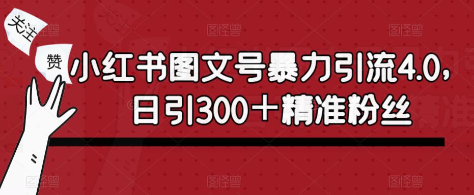 小红书图文号暴力引流4.0，日引300＋精准粉丝【揭秘】-轻松搞定副业 - 高效赚钱方法和建议
