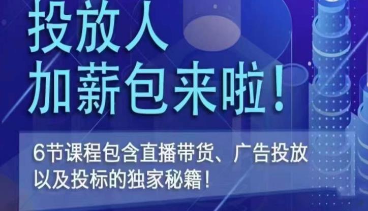三里屯·投放人薪资包，6节直播课，包含直播带货、广告投放、以及投标的独家秘籍-轻松搞定副业 - 高效赚钱方法和建议