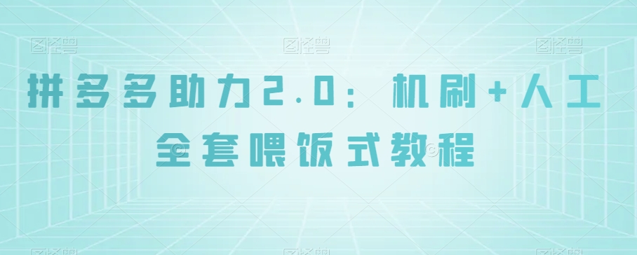 拼多多助力2.0：机刷+人工全套喂饭式教程【揭秘】-轻松搞定副业 - 高效赚钱方法和建议