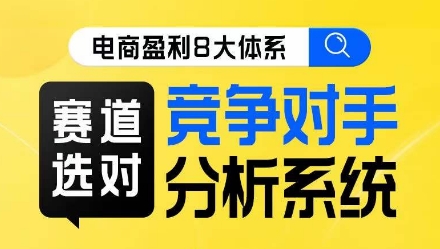 电商盈利8大体系·赛道选对，​竞争对手分析系统线上课-轻松搞定副业 - 高效赚钱方法和建议