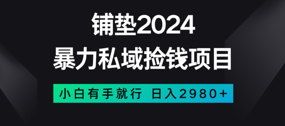 暴力私域捡钱项目，小白无脑操作，日入2980【揭秘】-轻松搞定副业 - 高效赚钱方法和建议
