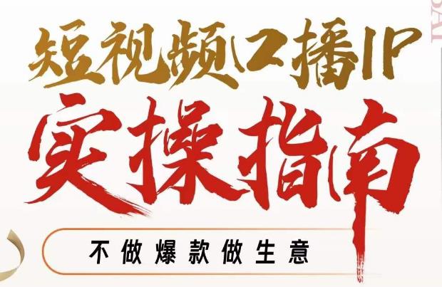 周百见·短视频口播IP实操指南视频课，不做爆款做生意-轻松搞定副业 - 高效赚钱方法和建议