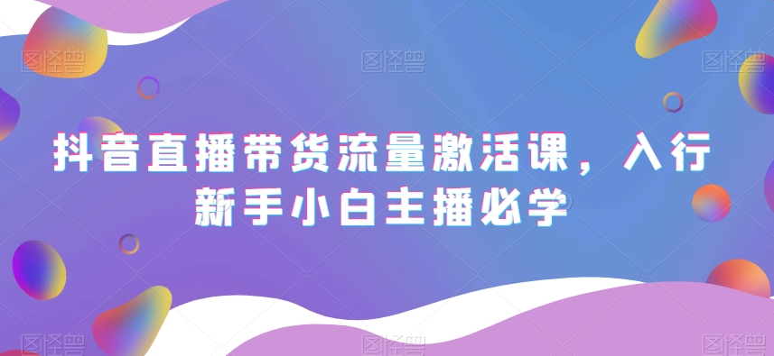 抖音直播带货流量激活课，入行新手小白主播必学-轻松搞定副业 - 高效赚钱方法和建议