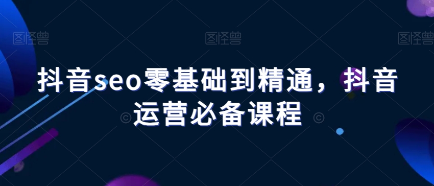 抖音seo零基础到精通，抖音运营必备课程-轻松搞定副业 - 高效赚钱方法和建议