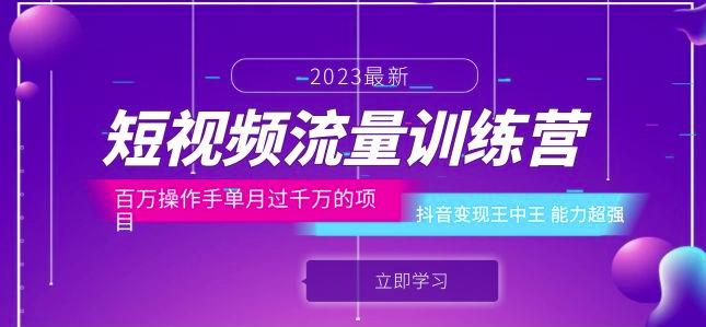 短视频流量训练营：百万操作手单月过千万的项目：抖音变现王中王能力超强-轻松搞定副业 - 高效赚钱方法和建议