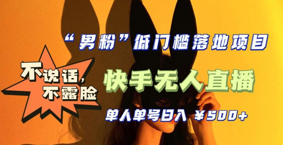 【全新升级】零基础单人单号单晚500+，不说话，不露脸，4月最新超皮实快手无人直播-轻松搞定副业 - 高效赚钱方法和建议