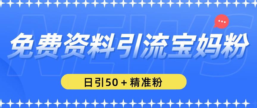 免费资料引流宝妈粉，日引50+精准粉【揭秘】-轻松搞定副业 - 高效赚钱方法和建议