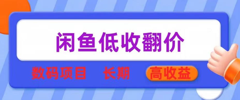 闲鱼低收翻价数码暴利项目，长期高收益【揭秘】-轻松搞定副业 - 高效赚钱方法和建议