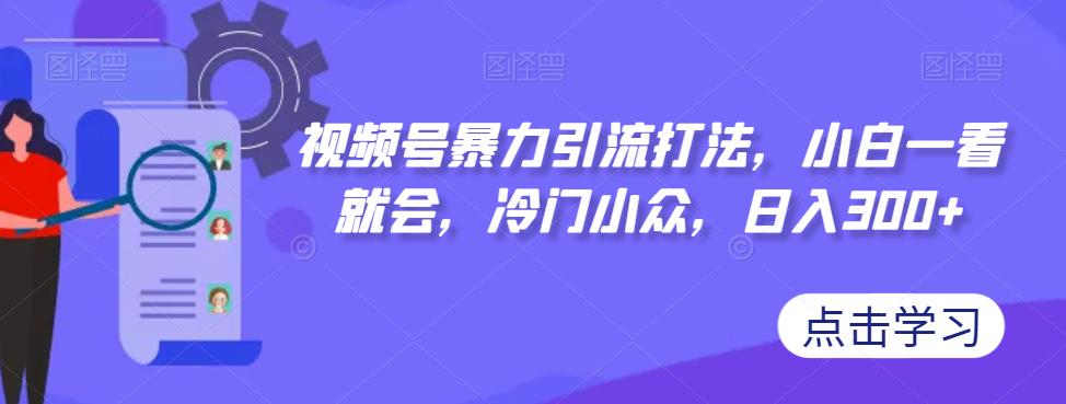 视频号暴力引流打法，小白一看就会，冷门小众，日入300+【揭秘】-轻松搞定副业 - 高效赚钱方法和建议
