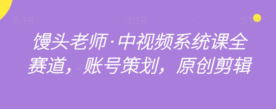 馒头老师·中视频系统课全赛道，账号策划，原创剪辑-轻松搞定副业 - 高效赚钱方法和建议