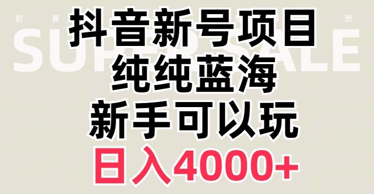 抖音蓝海赛道，必须是新账号，日入4000+【揭秘】-轻松搞定副业 - 高效赚钱方法和建议
