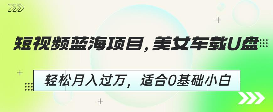 短视频蓝海项目，美女车载U盘，轻松月入过万，适合0基础小白【揭秘】-轻松搞定副业 - 高效赚钱方法和建议