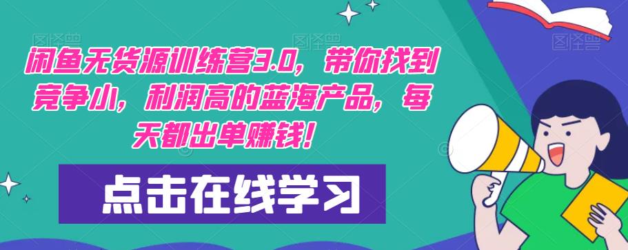 闲鱼无货源训练营3.0，带你找到竞争小，利润高的蓝海产品，每天都出单赚钱！-轻松搞定副业 - 高效赚钱方法和建议
