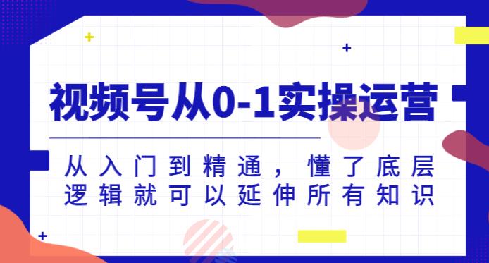 视频号从0-1实操运营，从入门到精通，懂了底层逻辑就可以延伸所有知识-轻松搞定副业 - 高效赚钱方法和建议