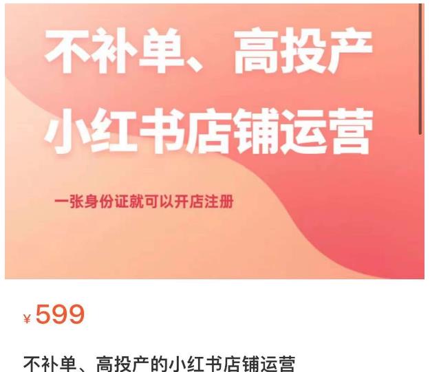 不补单、高投产的小红书店铺运营，一张身份证就可以开店注册-轻松搞定副业 - 高效赚钱方法和建议