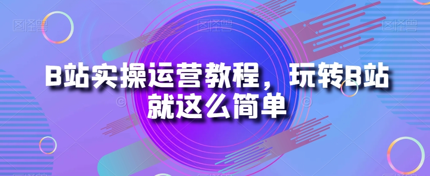 B站实操运营教程，玩转B站就这么简单-轻松搞定副业 - 高效赚钱方法和建议