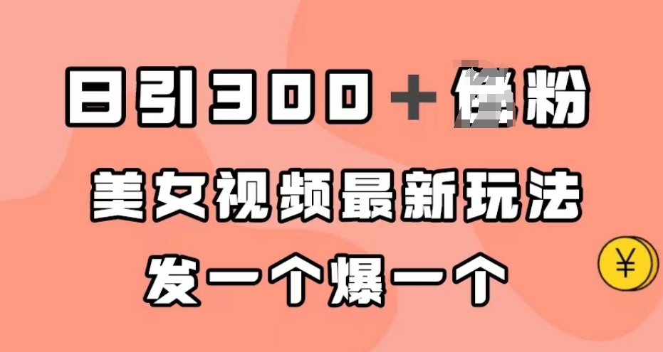 日引300＋男粉，美女视频最新玩法，发一个爆一个【揭秘】-轻松搞定副业 - 高效赚钱方法和建议