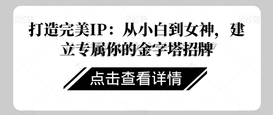 打造完美IP：从小白到女神，建立专属你的金字塔招牌-轻松搞定副业 - 高效赚钱方法和建议
