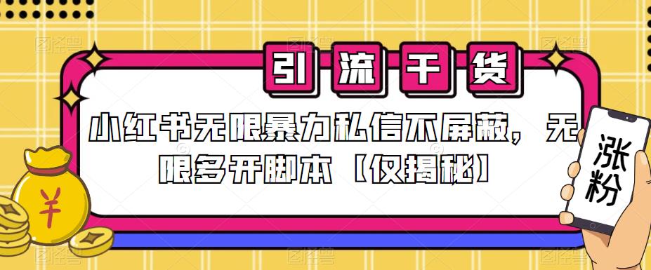小红书无限暴力私信不屏蔽，无限多开脚本【仅揭秘】-轻松搞定副业 - 高效赚钱方法和建议
