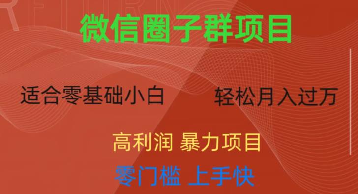 微信资源圈子群项目，零门槛，易上手，一个群1元，一天轻轻松松300+【揭秘】-轻松搞定副业 - 高效赚钱方法和建议