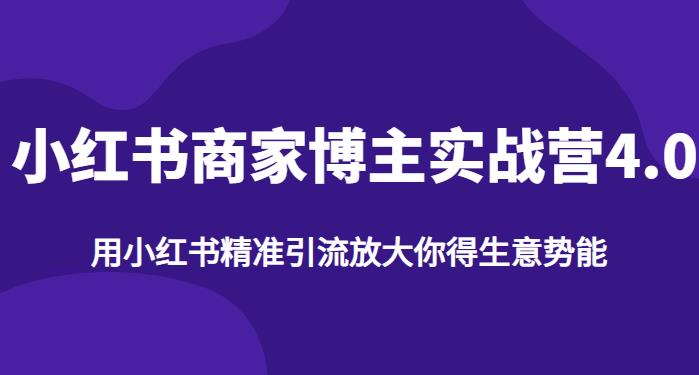 【推荐】小红书商家博主精准引流实战营4.0，用小红书放大你的生意势能-轻松搞定副业 - 高效赚钱方法和建议