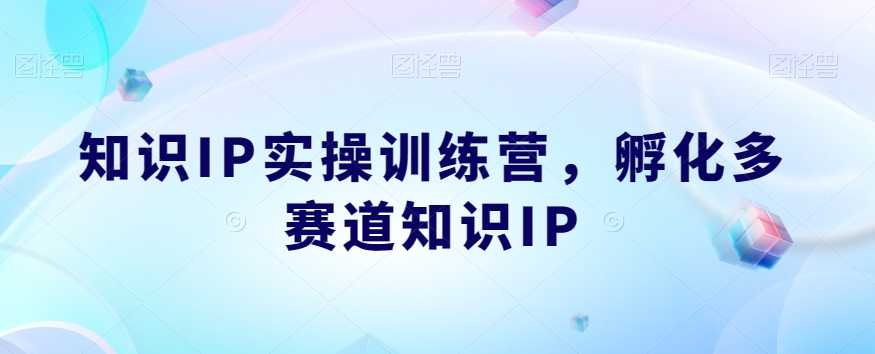 知识IP实操训练营，​孵化多赛道知识IP-轻松搞定副业 - 高效赚钱方法和建议