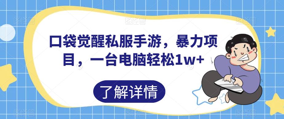 口袋觉醒私服手游，暴力项目，一台电脑轻松1w+【揭秘】-轻松搞定副业 - 高效赚钱方法和建议