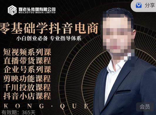 媒老头·零基础学抖音电商，小白创业必备，专业体系课程-轻松搞定副业 - 高效赚钱方法和建议