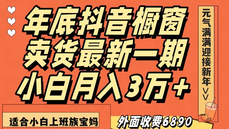 外面收费6890元年底抖音橱窗卖货最新一期，小白月入3万，适合小白上班族宝妈【揭秘】-轻松搞定副业 - 高效赚钱方法和建议