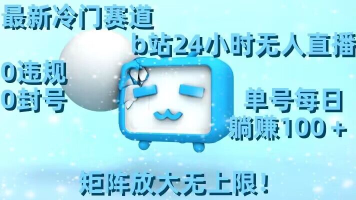 最新冷门赛道，b站24小时无人直播，0违规0封号，单号每日躺赚100＋，矩阵放大无上限【揭秘】-轻松搞定副业 - 高效赚钱方法和建议
