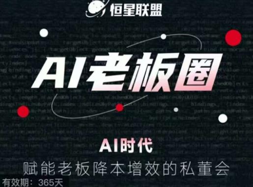 恒星联盟·AI老板圈，AI时代，赋能老板降本增效的私董会，帮你轻松掌握AI赋能-轻松搞定副业 - 高效赚钱方法和建议